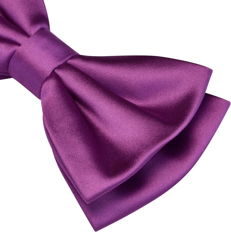 Branduce Solid Color Pre-tied Bow Tie Quality Adjustable Bowtie for Men Party Wedding - Image 3
